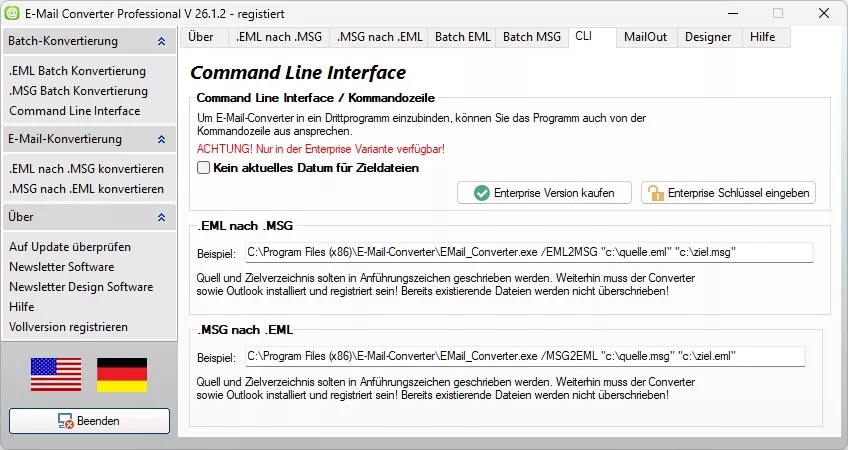 MSGtoEML Converter mit Command Line Interface (CLI)