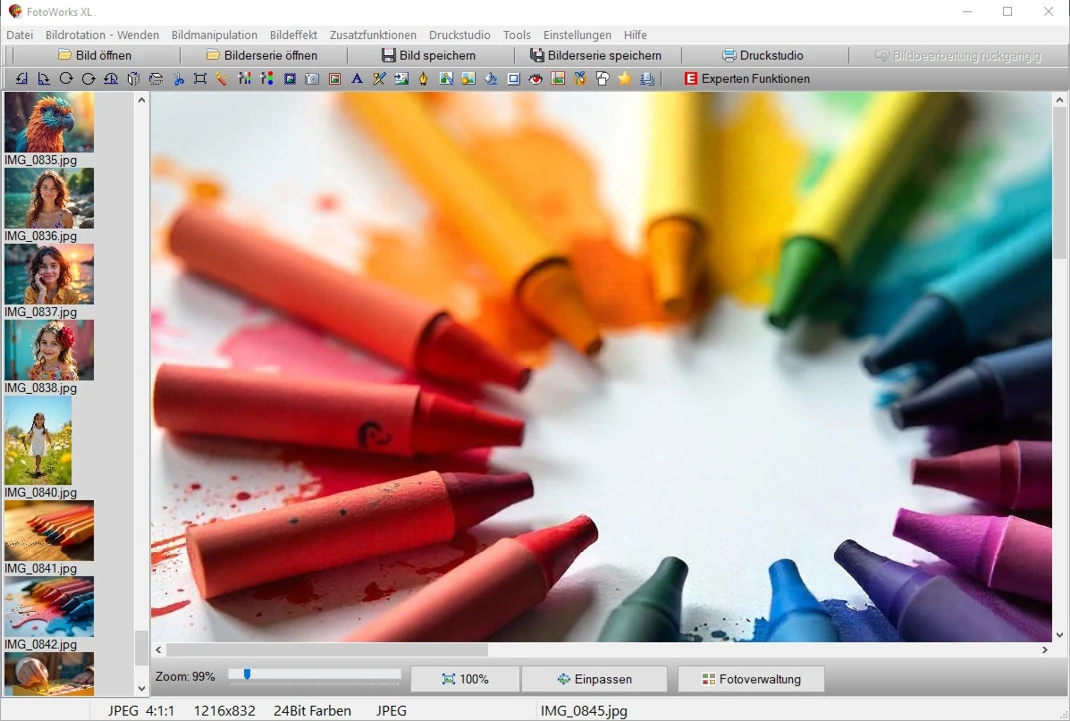 Moderne farbliche Gestaltung im FotoWorks XL Bildbearbeitungsprogramm
