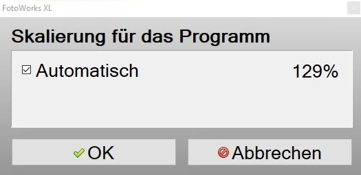 FotoWorks XL Oberfläche in der Größe frei skalierbar