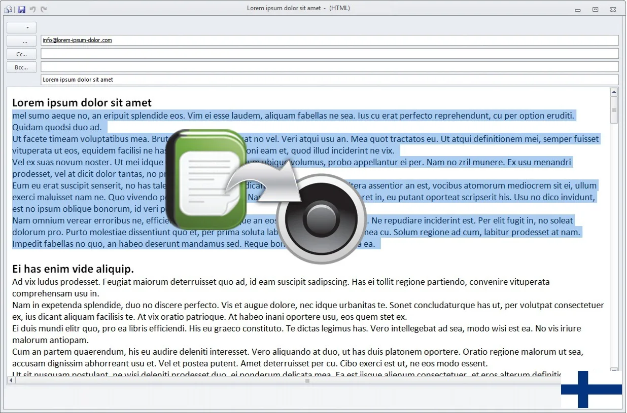 Tekstin muuttaminen puheeksi