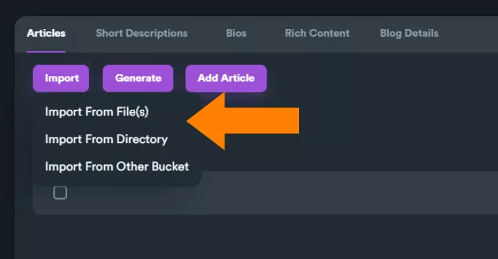SEO Neo - Open folder for import